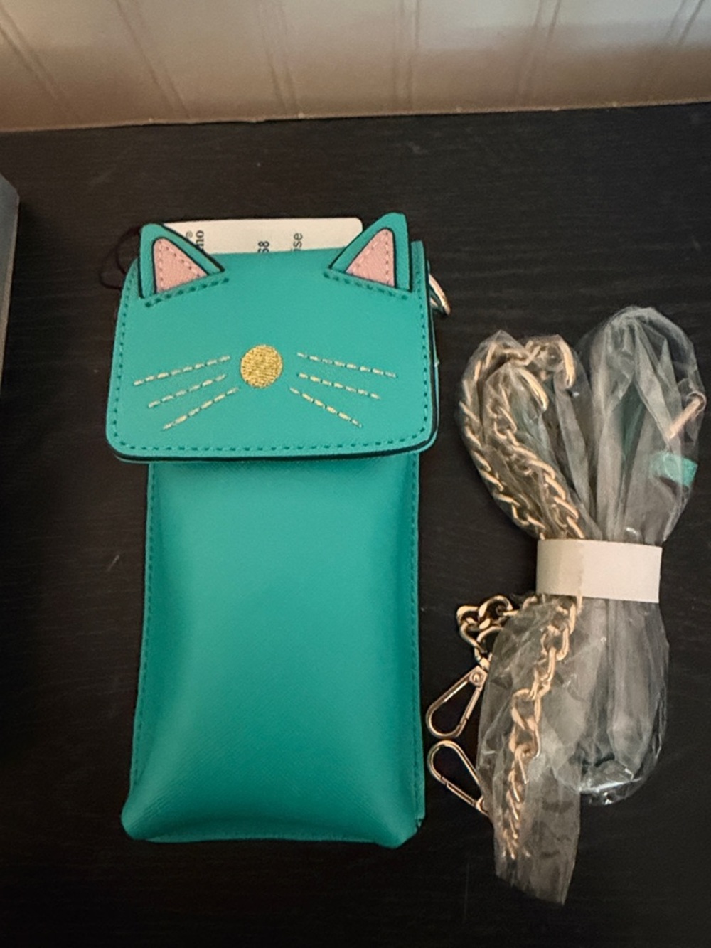 Brentano Kids Turquoise Cat phone holder/ wallet crossbody